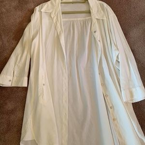 Eileen Fisher Long White Button Up